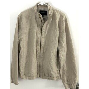 Men Banana Republic bomber preppy fisherman coastal linen blend jacket medium